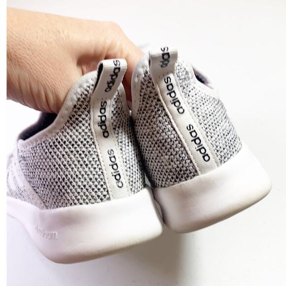 Adidas Cloudfoam Pure White/Black Tennis Shoe - Picture 4 of 6